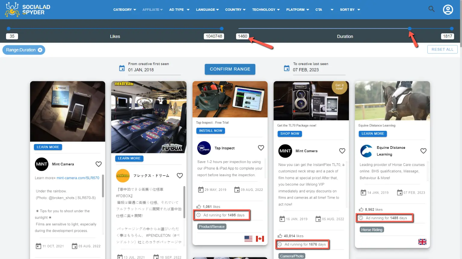 duration of ad running